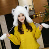 Winter Padded Warm Imitate Fur Bomber Hat for Men and Women, Size:L(White)