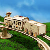 Electric Track Train 3D Wooden Puzzle Model DIY Handmade Ornaments