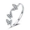 S925 Sterling Silver Fantasy Butterfly Women Open Ring