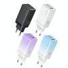 USAMS US-CC180 65W ACC Three Ports GaN Charger, EU Plug(Black)