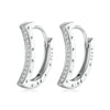 S925 Sterling Silver Platinum-Plated Crescent Zircon Earrings(BSE1031)