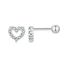 S925 Sterling Silver Threaded Heart Zircon Earrings(SCE1727)