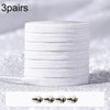 3pairs Elastic No Tie Shoelaces Metal Lock Dazzling Color Laces 100cm(White)