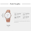 Geneva Fashion Quartz Watch Men Women Mesh Stainless Steel Watchband(Rose gold white dial gold needle)