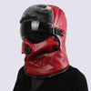 Leather Lei Feng Hat Winter Warm Ear Protection Cotton Cap, Style: Black Lens Wine Red