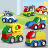 Children Large Particle Engineering Car Educational Assembly Building Block Toys, Style: Police Car