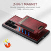 For Samsung Galaxy S25 5G Suteni H17 Oil Eax Leather MagSafe Detachable Wallet Phone Case(Red)