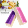 1200ml DIY Handmade Soap Mold Rectangular Wooden Box Cold Soap Mold, Specification: Wooden Box+Pink Toast Mold+Cover