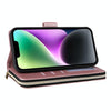 For iPhone 14 / 13 Nine-card Slots Zipper Wallet Bag Leather Phone Case(Rose Gold)