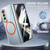 For Samsung Galaxy Z Fold4 lce Folding Series MagSafe Integrated Clear PC Phone Case(Orange)