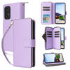 For Samsung Galaxy A53 5G Nine-card Slots Zipper Wallet Bag Leather Phone Case(Purple)