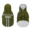 Foldable Dog Raincoat, Waterproof, Reflective, Small, Dark Green