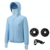 Women Summer Cooling Air-conditioning Clothes Jacket Include 2 5V Portable Fans, Size: M(Blue)