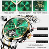OLEVS 6607 Multi-function Men Big Flywheel Automatic Waterproof Mechanical Watch(Silver Gold Green)