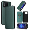 For ASUS ROG Phone 8 Carbon Fiber Texture Flip Leather Phone Case(Green)
