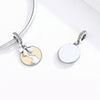 S925 Sterling Silver Bunny Round Pendant DIY Bracelet Necklace Accessories