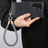 Pearl Silver Metal Buckle Phone Wrist Strap Phone Short Lanyard(Black Grey)