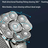 6 In 1 9 Knife Head Multifunctional USB Shaver Full Body Water Washing Shaver Men Hair Bald