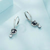 SCE1534 Sterling Silver S925 Blue Sandstone Starlight Zircon Earrings