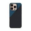 For iPhone 15 Pro Max ABEEL C Carbon Fiber Series 6D Micro Relief MagSafe Phone Case(Black Blue)