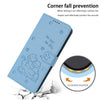 For vivo Y300 Global / V40 Lite IDN Embossed Kitten Phone Leather Case with Lanyard(Blue)