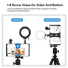 PULUZ 3 in 1 Vlogging Live Broadcast Smartphone Video Rig + Microphone +  4.7 inch 12cm Ring LED Selfie Light Kits with Cold Shoe Tripod Head for iPhone, Galaxy, Huawei, Xiaomi, HTC, LG, Google, and Other Smartphones(Blue)