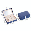 MSY789-12 Portable PU Simple Earrings Rings Multi-Function Jewelry Storage Box(Sky Blue)