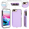 For iPhone 8 Plus / 7 Plus Double Flap Zipper RFID Leather Phone Case with Short Lanyard(Light Purple)