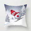 Christmas  Peach Skin Sofa Pillowcase Cartoon Living Room Bedroom Pillowcase Without Pillow Core(Snowman 9)
