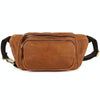 6364 Men Casual Messenger Chest Bag Retro Leather Multifunctional Waist Bag(Brown)