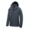 Men Outdoor Waterproof Jacket With Detachable Inner Warm Fleece for Camping Travel, Size: XXL(Gray)