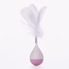 Interactive Cat Feather Tumbler Toy - White+Pink