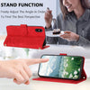 For iPhone XS / X Tulips Embossed Leather Phone Case with Lanyard(Red)