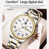 OLEVS 5567 Men Steel Strap Waterproof Quartz Watch(White + Gold)
