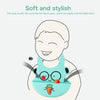 Waterproof Baby Bib Children Silicone Feeding Bag, Colour:Cyan Spectacled Bear