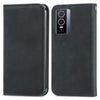 For vivo Y76 5G Retro Skin Feel Magnetic Horizontal Flip Leather Phone Case(Black)