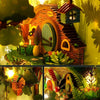 DIY Assembled LED 3D House Model Bookends Kid Toys Glowing Birthday Gift, Color: TC35 Firefare Forest
