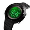 SKMEI 1497 Fashion Simple Backlight Single Display Electronic Watch Timing Alarm Watch(Black )