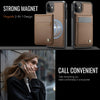 For iPhone 11 JEEHOOD J06 British Style RFID MagSafe Card Bag PU Phone Case(Brown)
