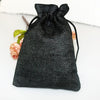 50 PCS Multi size Linen Jute Drawstring Gift Bags Sacks Wedding Birthday Party Favors Drawstring Gift Bags, Size:17x23cm(Black)