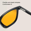 Watching Cell Phone Playing Games Anti-Blue Light Glasses Postoperative Flat Glasses, Color: Gradual Black Frame+Dark Yellow Lens
