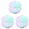 3 PCS Rotating Glowing Octagonal Silicone Ball Educational Toys, Specification: Not Glow(Pink Green)