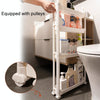 3 Layers Bathroom Door Narrow Shelf Toilet Crack Floor Trolley Organiser