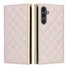For Samsung Galaxy S24 FE 5G Crossbody Rhombic Sucker Leather Phone Case(White)