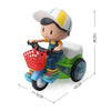 Electric Universal Stunt Tricycle Rotating Cartoon Toy Car with Light Music, Random Color Delivery(Girl)