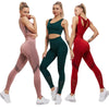 Women Sports Bra and Leggings Two-Piece Set Yoga Wear Fitness Set, Size: S(Pink)