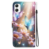 For Samsung Galaxy A06 Crystal Texture Colored Drawing Leather Phone Case(Butterfly Love Flower)