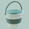 Medium 10L Folding Thickened Portable Plastic Bucket Outdoor Fishing Barrel Car Travel Wash Barrel(Light Green)