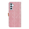 For Samsung Galaxy A36 5G European Floral Embossed Leather Phone Case(Pink)