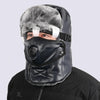 Leather Lei Feng Hat Winter Warm Ear Protection Cotton Cap, Style: Transparent Lens Navy